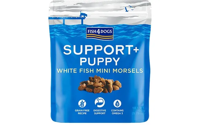 Fish4dogs Puppy Treats For Puppies To Support Digestion With White Fish Pieces And Prebiotics 150 G