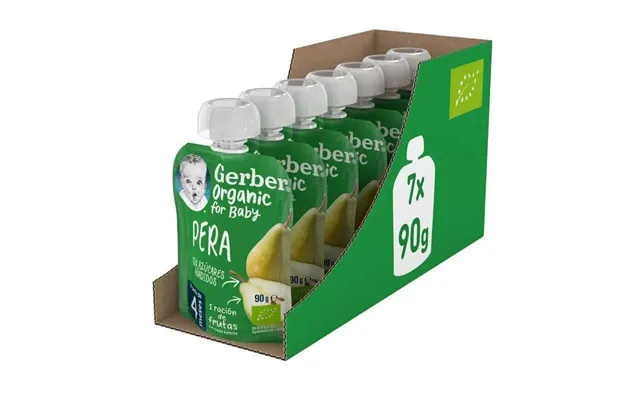 Gerber Pack Pouches Of Organic Pear - 90g X 7 Units