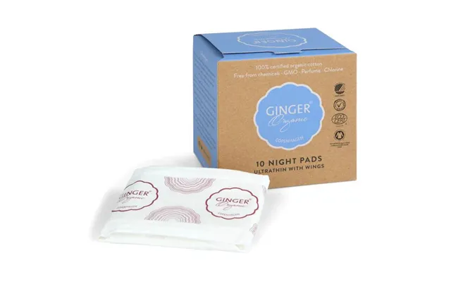 Ginger Organic Winged Night Sanitary Napkins 10 Count product image