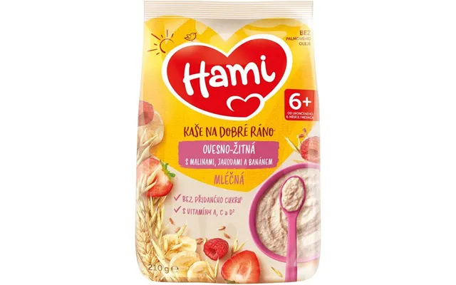 Hami Oat Porridge With Banana - Strawberries And Raspberries 210 G