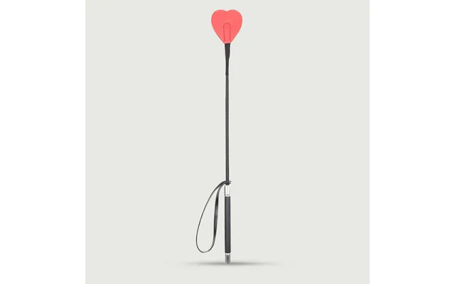 Heart Tip Riding Crop With Leather Handle 53,5 Cm- Red