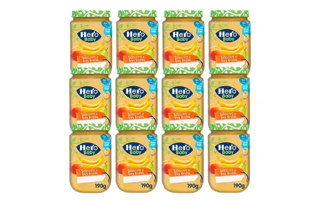 Hero Baby Pack Three Fruit Selection Jar - 12 X 190 Gr product image