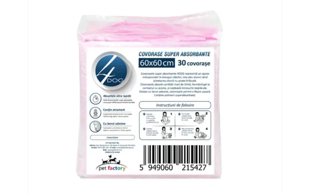 Hygienic Absorbent Mats 4dog 60x60cm 30pcs