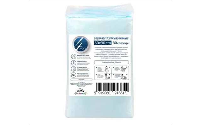 Hygienic Absorbent Mats 4dog 60x90cm 30 Pcs