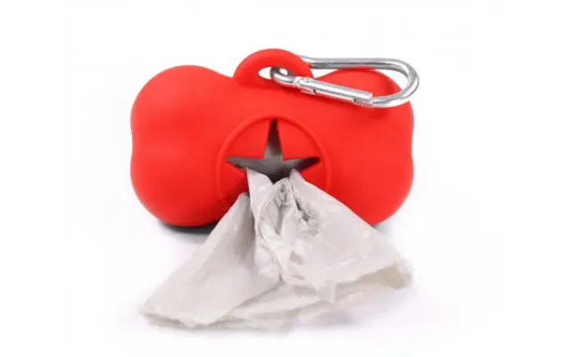 Hygienic Bag Dispenser, Silicone Bone - Red