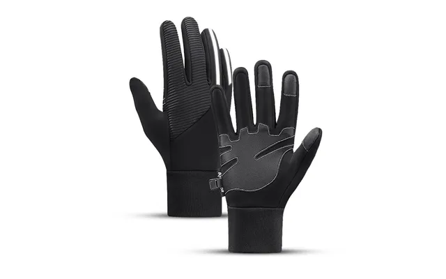 Insulated Anti-slip Sports Gloves For Phone Size L - Black