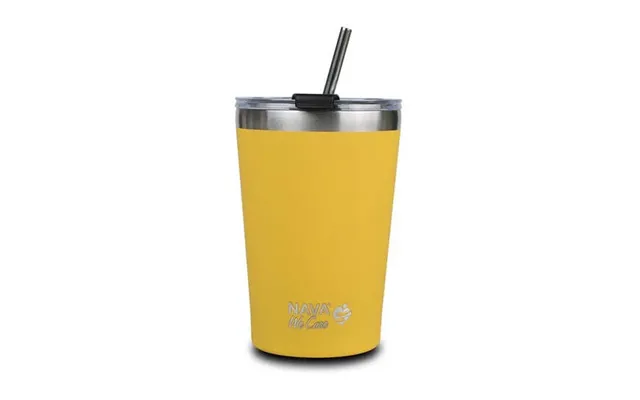 Insulated Mug With Straw - Yellow