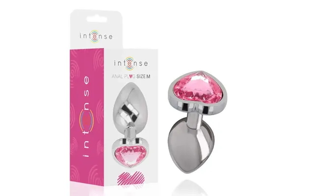 Intense Anal Plug Metal Aluminum Heart Pink Size M