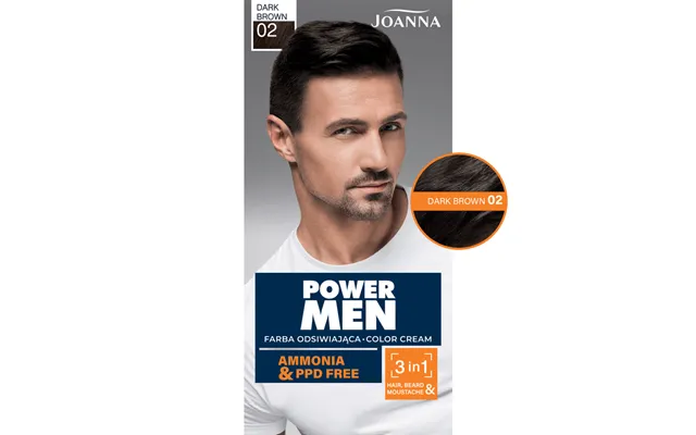 Joanna Power Men Hair - Beard & Mustache Dye 02 Dark Brown 1 Piece