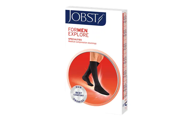 Jobst For Men Explore Knee Compression Socks Ccl2 Closed Toe Size 6 Black