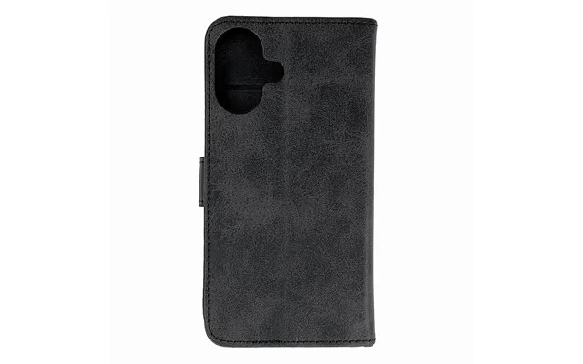 Leather Book Case For Iphone 16 - Black