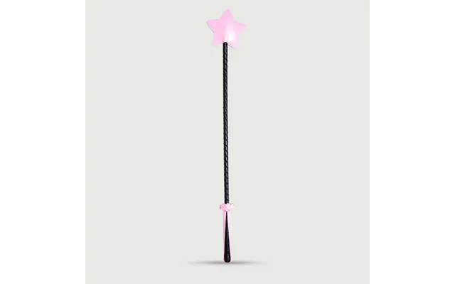 Leather Crop With Pink Star Tip 70 Cm - Pink