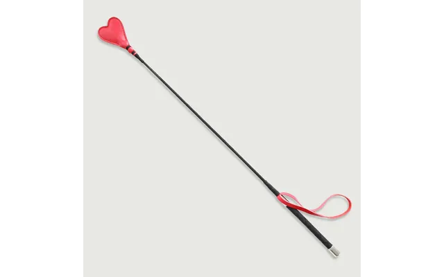 Leather Heart Crop With Red Handle 66 Cm - Red
