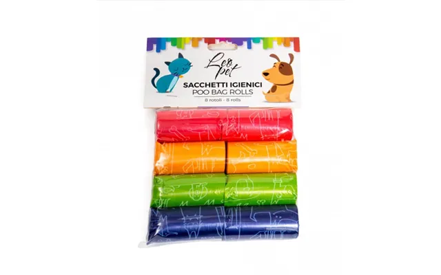 Leopet Colored Hygienic Sanitary Bags 8 Rolls X 20 Pcs