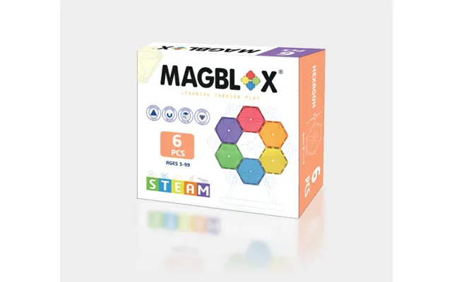 Magblox Magnetic Set - 6 Hexagonal Magnetic Pieces For Construction