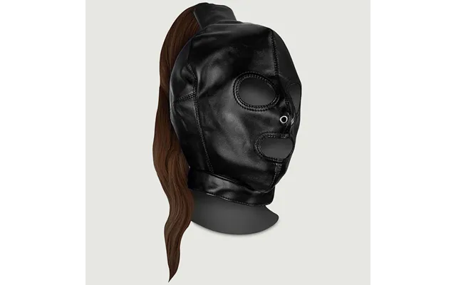 Mask With Brown Ponytail - Black