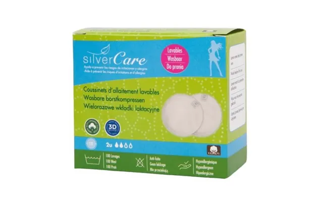 Masmi Silver Care Reusable Nursing Pads Made Of Natural Cotton 2 Pcs