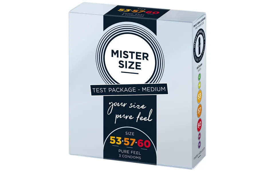 Mister Size Moist Condoms Smooth Test Pack 53mm 57mm 60mm 3 Pieces