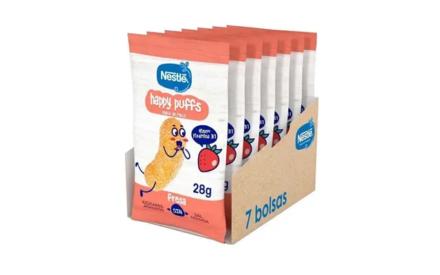 Nestlé Pack Healthy Snacking Happy Puffs Strawberry Corn - 28g X 7 Units