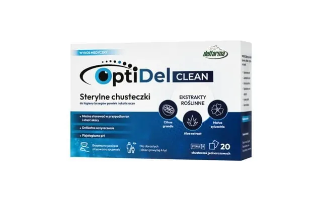 Optidel Clean Sterile Wipes For Hygiene Of Eyelid Margins And Eye Area - 20 Pcs