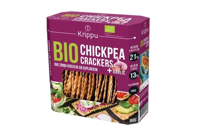 Organic Gluten-free Crackers With Chickpeas And Garlic - 80 G
