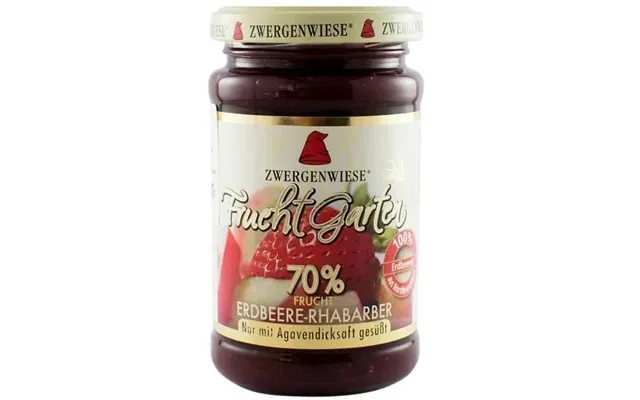 Organic Strawberry Jam With Rhubarb - 225 Gr