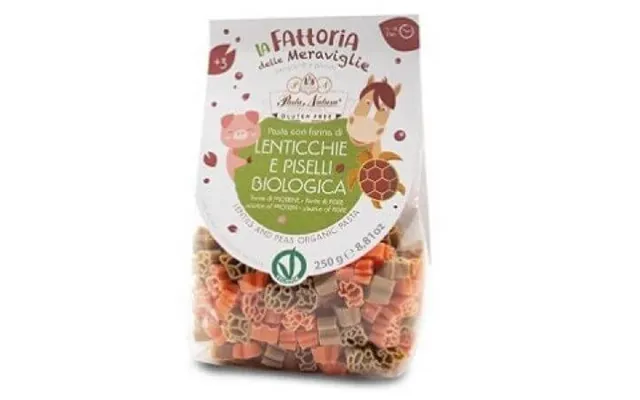 Pasta For Children With Red Lentil Flour And Green Peas - 250g