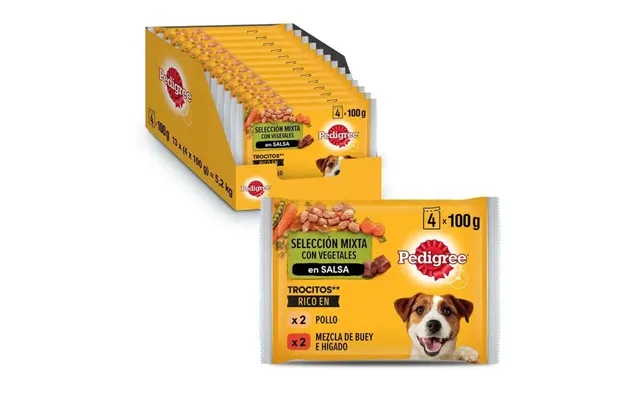 Pedigree Pouch 4pack Chicken Beef And Green 13x4x100 product image