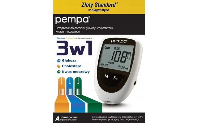 Pempa Bk6-40m 3 In 1 Glucose - Cholesterol And Uric Acid Meter product image