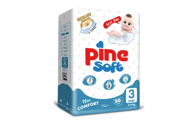 Pine Midi Diapers 4-9kg Size 3 X 30 Pcs