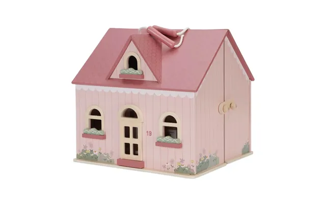 Portable Wooden Dollhouse With Furniture - 3 Years