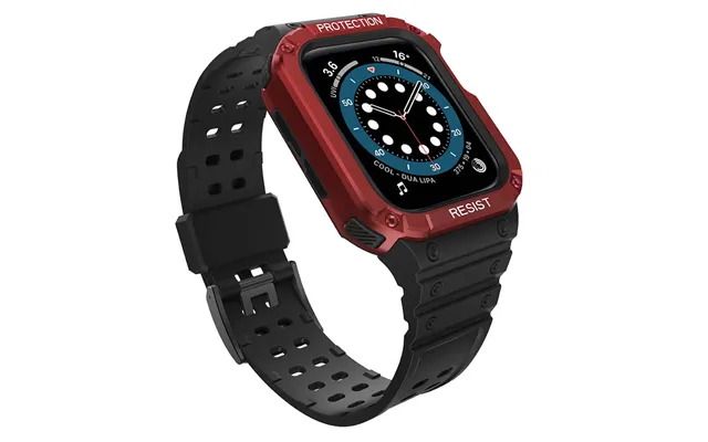 Protect Strap Band With Case For Apple Watch 7 6 5 4 3 2 Se 45 44 42mm Case Armored Watch Case Black Red