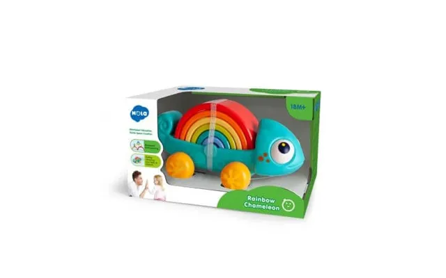 Rainbow Chameleon Pull And Build Toy - 18 Months