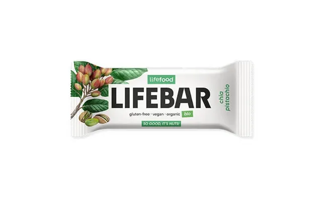 Raw Organic Gluten-free Raw Bar With Chia And Pistachios - 40 G