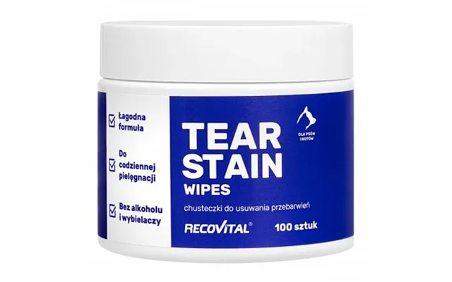 Recovital Tear Stain Wipes - Eye Cleaning Wipes For Animals