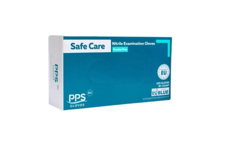 Safe Care Pps Blue Nitrile Gloves Size Xs - 100 Pieces