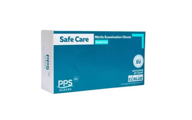 Safe Care Pps Blue Nitrile Gloves Size Xs - 100 Pieces