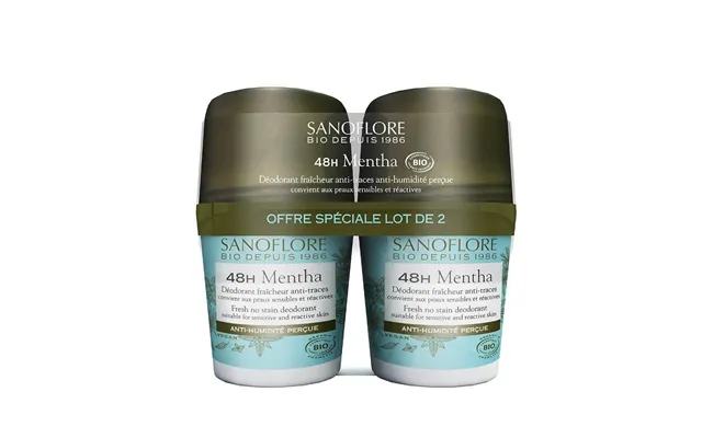 Sanoflore Deodorants 48h Organic Mentha Deodorant Women And Men 2x50ml