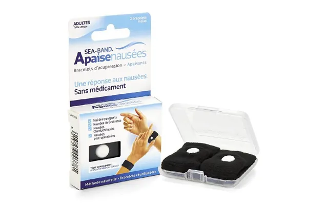 Seaband Adult Acupressure Cuffs - Black Nausea X2