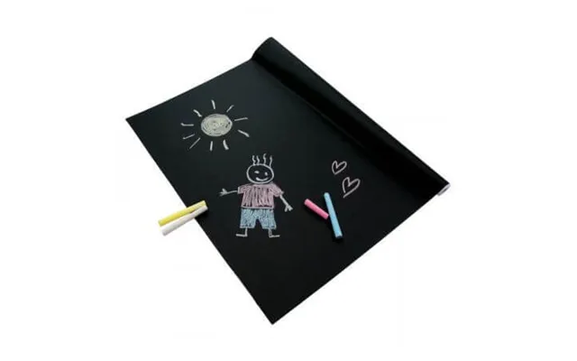 Self-adhesive Blackboard Foil 2 M Long And Coloured Chalk Set - Playbox