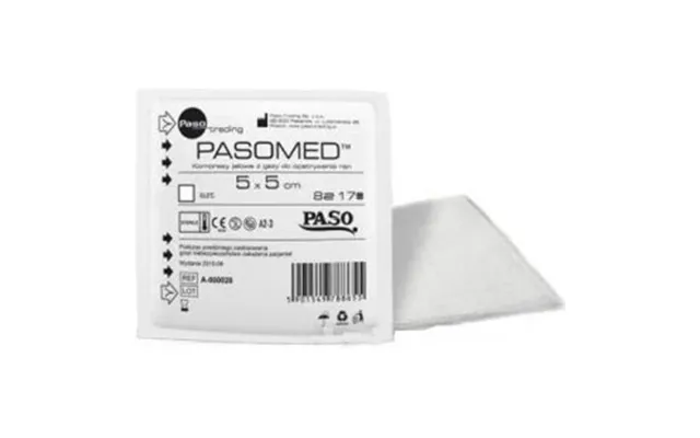 Self-adhesive Pads, Pasomed, 17 Threads, 8 Layers, 5cmx5cm, 3 Pieces - Long Lasting