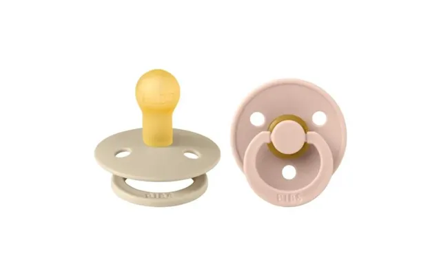 Set Of 2 Colour Latex Round Nipples, 0 Months, Vanilla - Blush, Bibs