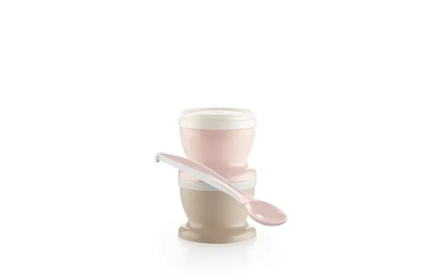 Set Of 2 Containers With Lid And Spoon Powder Pink - Thermobaby