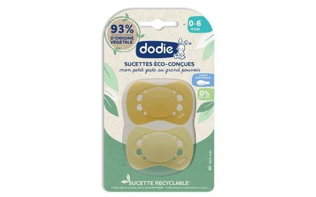 Set Of 2 Eco Design Soothers Yellow - 0-6 Months