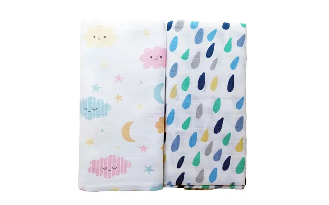 Set Of 2 Muslin Baby Blankets - 75x100 Cm