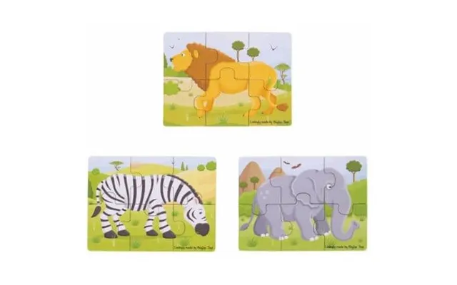 Set Of 3 Wooden Jigsaw Puzzles Jungla Vesela - 1 Pc