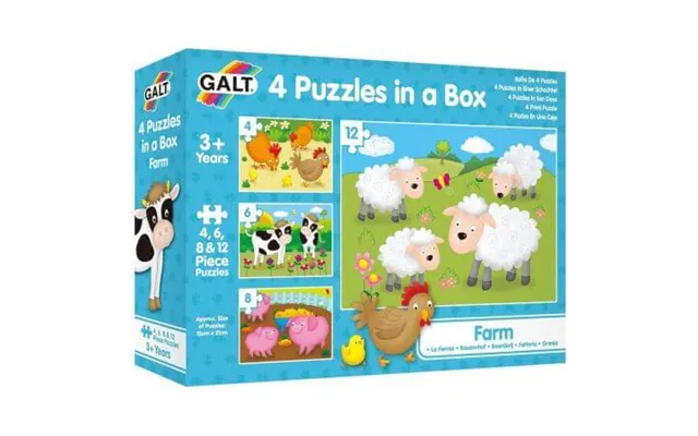 Set Of 4 Puzzles Farm Animals - Galt
