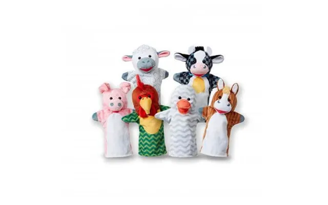 Set Of 6 Hand Puppets Farm Animals - 2 Years