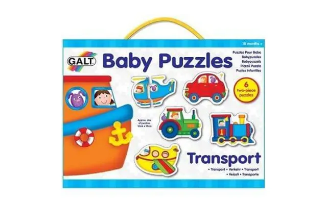 Set Of 6 Puzzles With 2 Pieces Transport - Galt