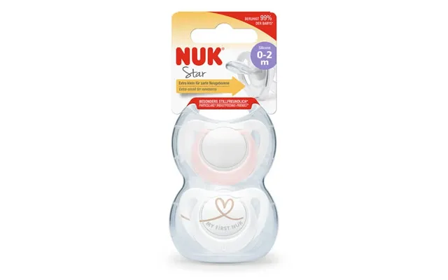Silicone Pacifier Star Pink - 2 Pieces